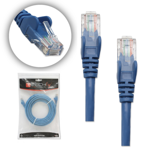 5 ft Blue Cat5e UTP Patch Cbl Techly