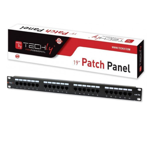 Techly Cat5e Patch Panel 24 Port RV2 1U