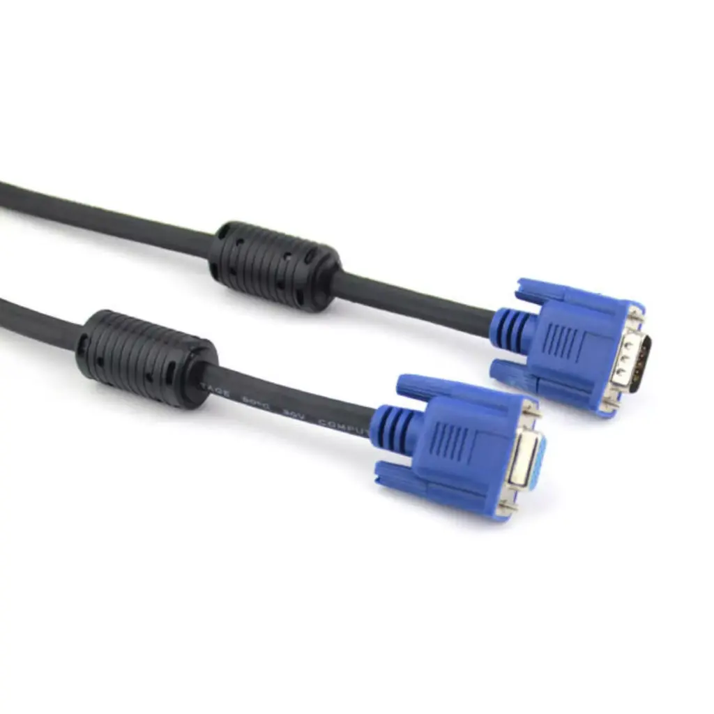 VCOM - VGA extension cable - HD-15 (VGA) (F) to HD-15 (VGA) (M) - 6 ft - molded, thumbscrews - black