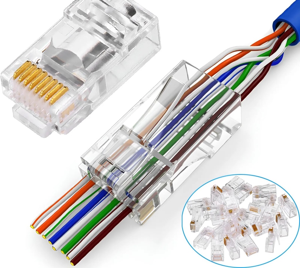 RJ-45 CAT6 PASS THROUGH (50pc)