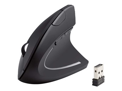 iMicro MO-WVEO01 - Vertical mouse - ergonomic - optical - 6 buttons - wireless - 2.4 GHz - USB wireless receiver - black