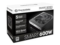 Thermaltake SMART SP-600AH2NKW - Power supply (internal) - ATX12V 2.3 - 80 PLUS - AC 100-240 V - 600 Watt - active PFC - black