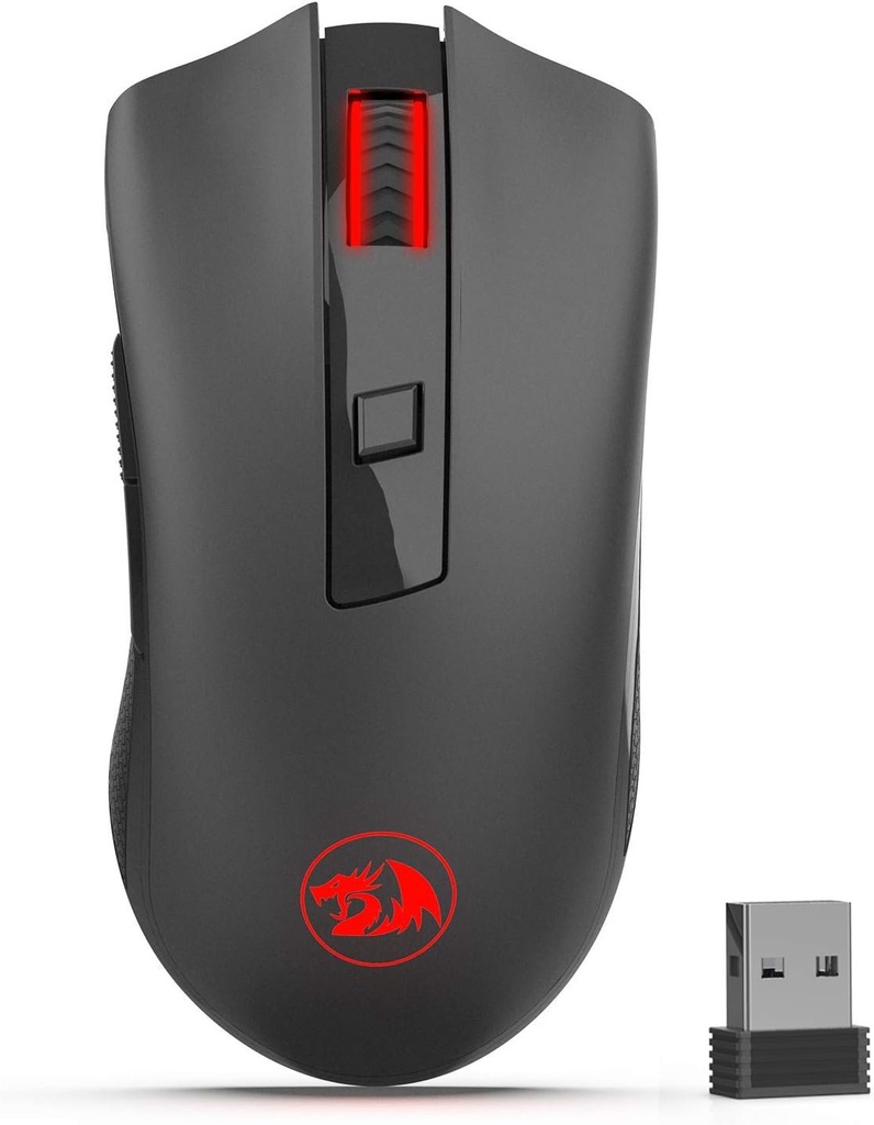 Redragon M652 Optical 2.4G Wireless Mouse with USB Receiver, 5 Adjustable DPI Levels, 6 Buttons (Black)