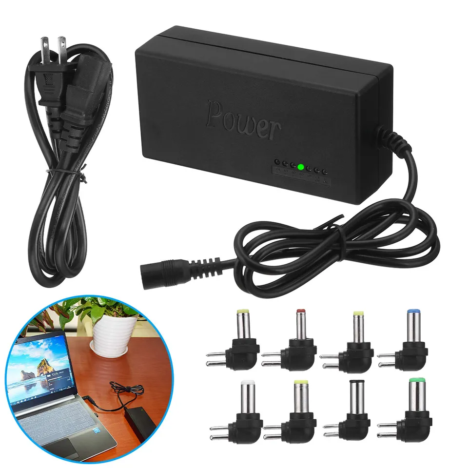 96W Universal Laptop Charger Adapter For Notebook 12-24V Adjustable Power Supply 8 tips