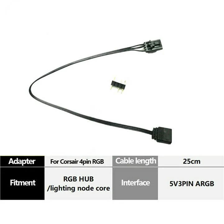 RGB to Standard ARGB 3-Pin 5V Adapter Connector USA