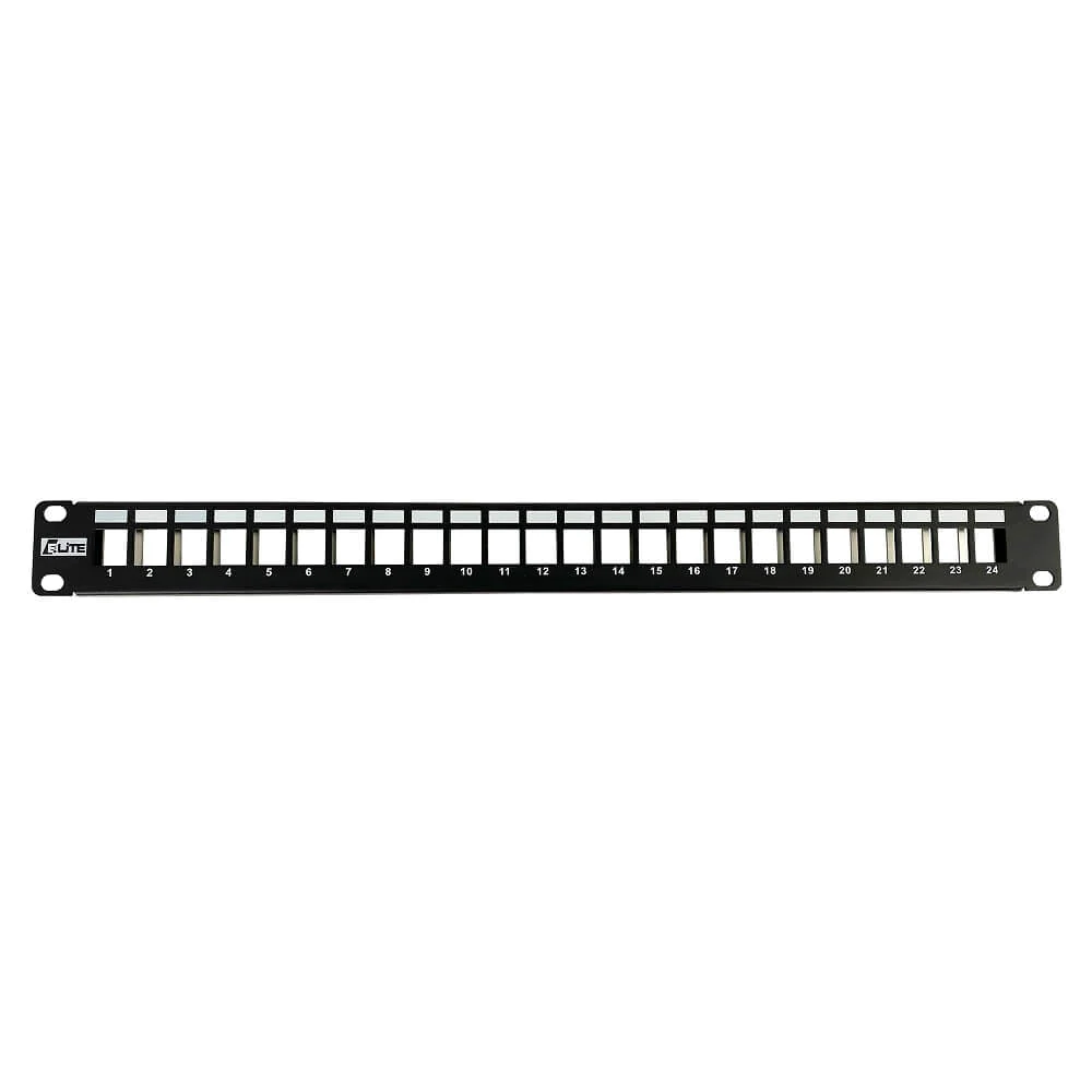 Elite 1U 24-Port Shielded Blank Keystone Jack Panel