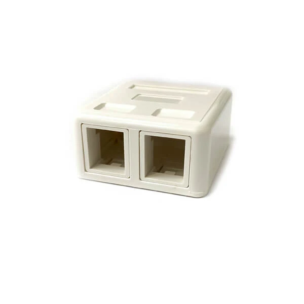 Surface Mount Box - 2 Port, White (no jack)