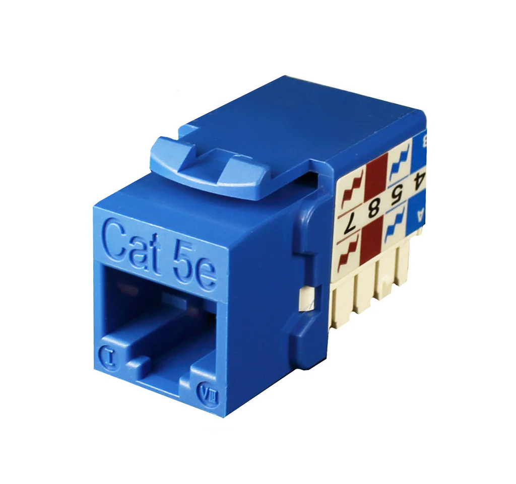 Cat5e Keystone Jack Blue- 8P8C, T568A/B, Punch Down 