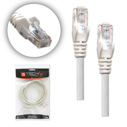 [ICOC U6 6U 015 WH] 5Ft White  Cat6 UTP Patch Cbl Cu Techly