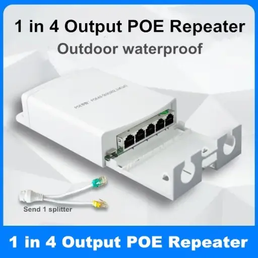  Outdoor Waterproof POE Extender Repeater Network Extension Poe Switch 200m(4port)